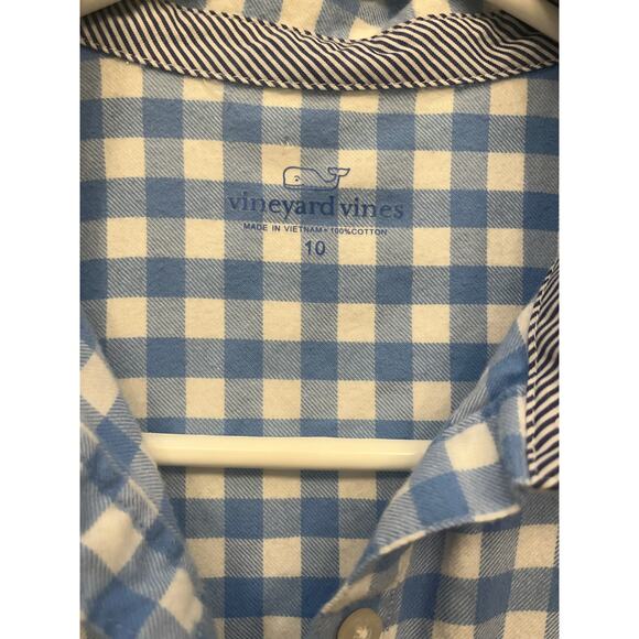 Vineyard Vines Girls’ Gingham Shirt Dress | Size 10 | 100% Cotton | Flannel Soft - Picture 2 of 5